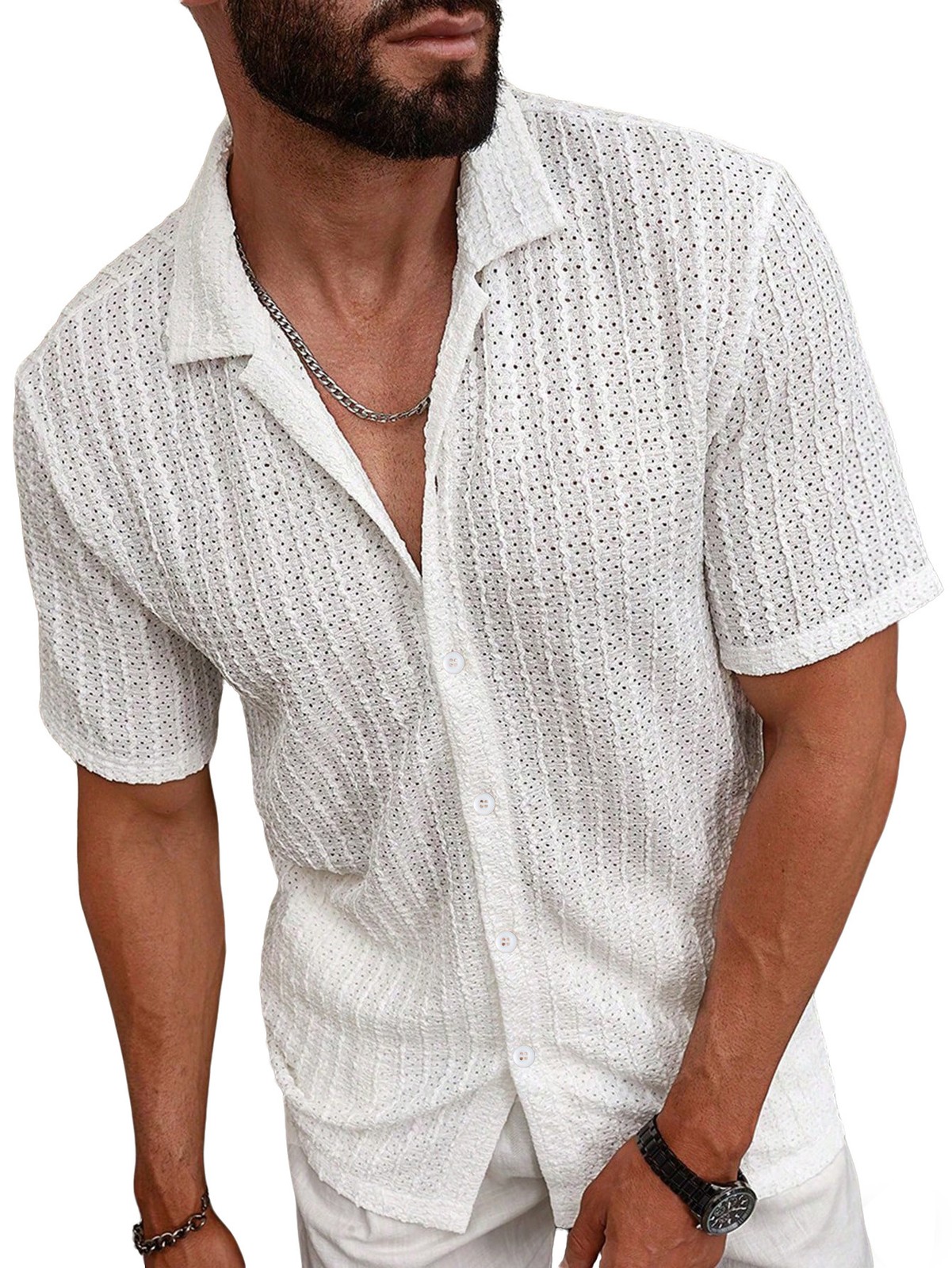 Men’s New Summer Button Lapel Casual Shirt