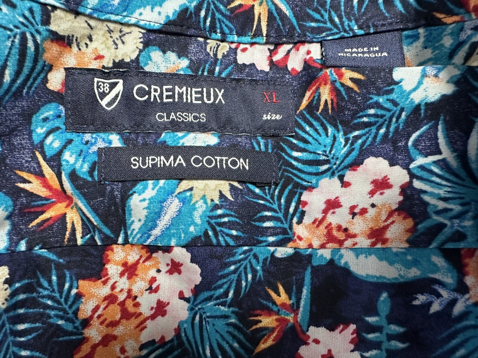 Daniel Cremieux Men Shirt XL Button 100% Supima Cotton Short Sleeve Tropical $75