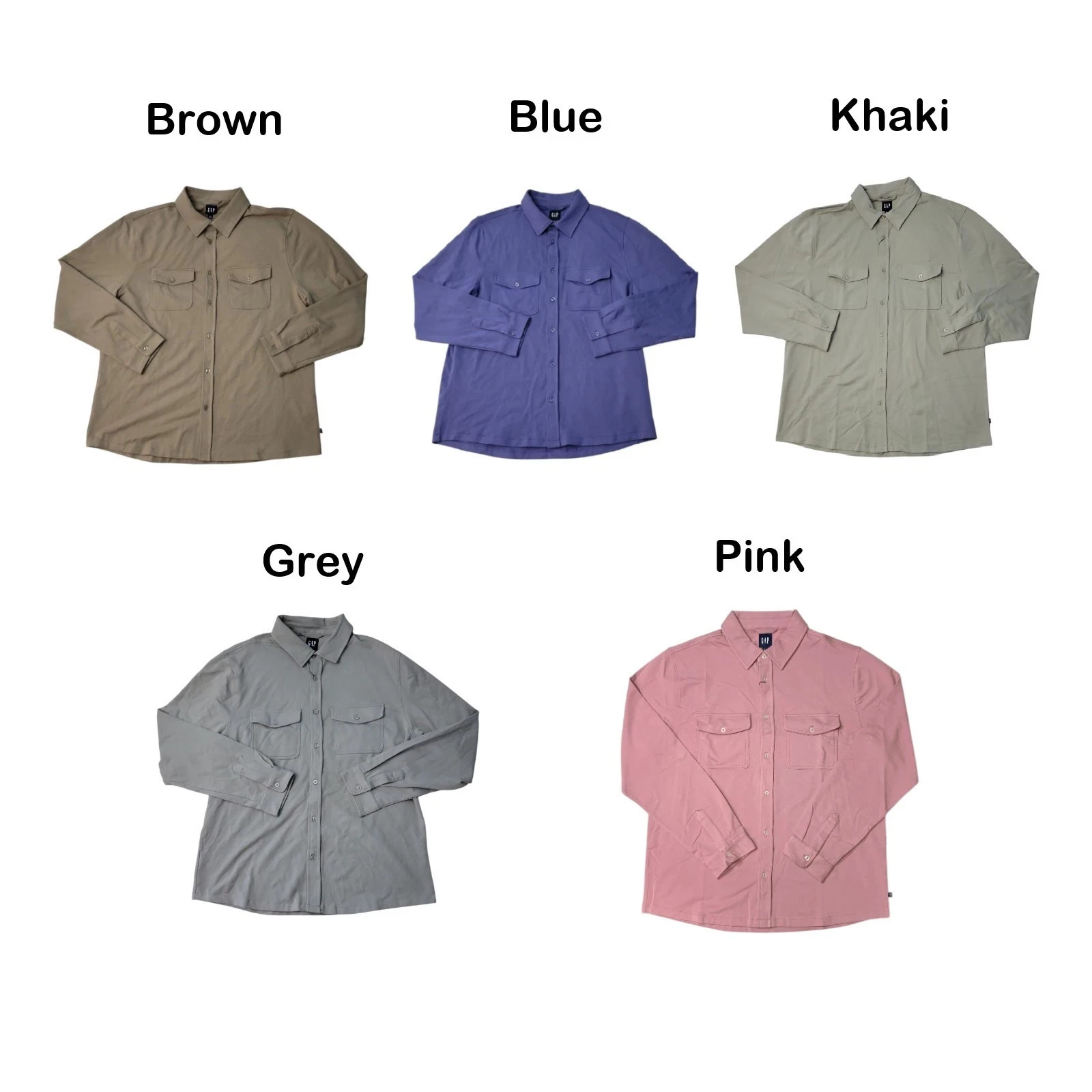 Gap Men’s Long Sleeve Comfortable Soft Knit Button Down Blue/Brown S, M, L