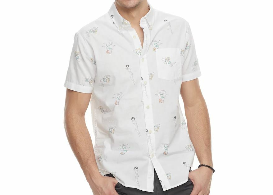 Urban Pipeline Men’s Bikini Beach Print White S/S Shirt S M L XXL New $34