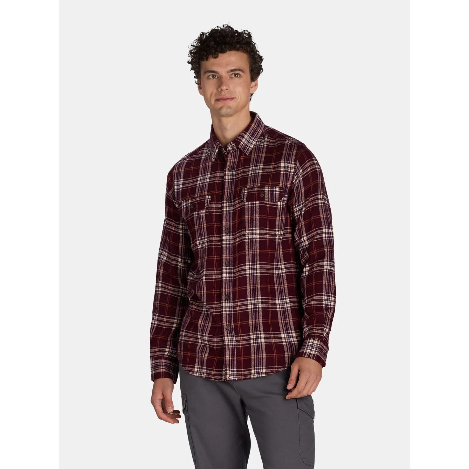 George Men’s Flannel Long Sleeve Button Down Shirt XL, XLT, 2XL, 2XLT, 3XL, 3XLT