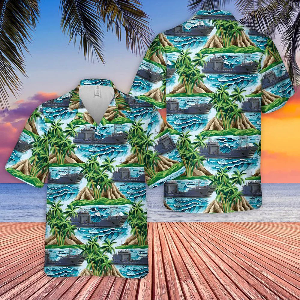 Army Hawaiian Shirt, US Army USAV Malvern Hill (LCU 2025) Hawaiian Shirt