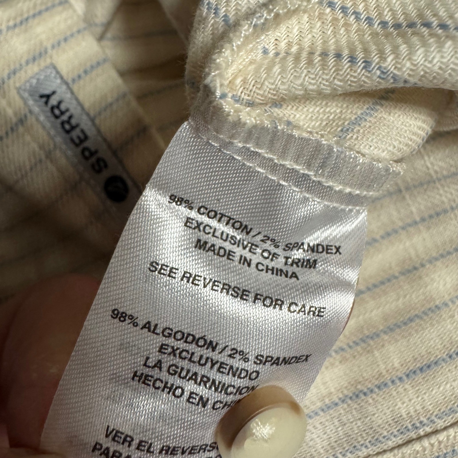 Sperry Premium Collection Mens Button Down Shirt Short Sleeve Striped