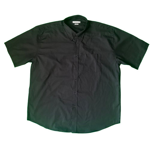 Kustom Kit Shirt Mens Black Size 4XL Classic Fit Short Sleeve Buttons Chest 56”