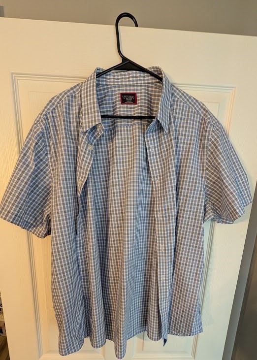 UNTUCKit Dante Wrinkle-Free Short Sleeve Shirt Mens XXL 2XL Plaid 100% Cotton