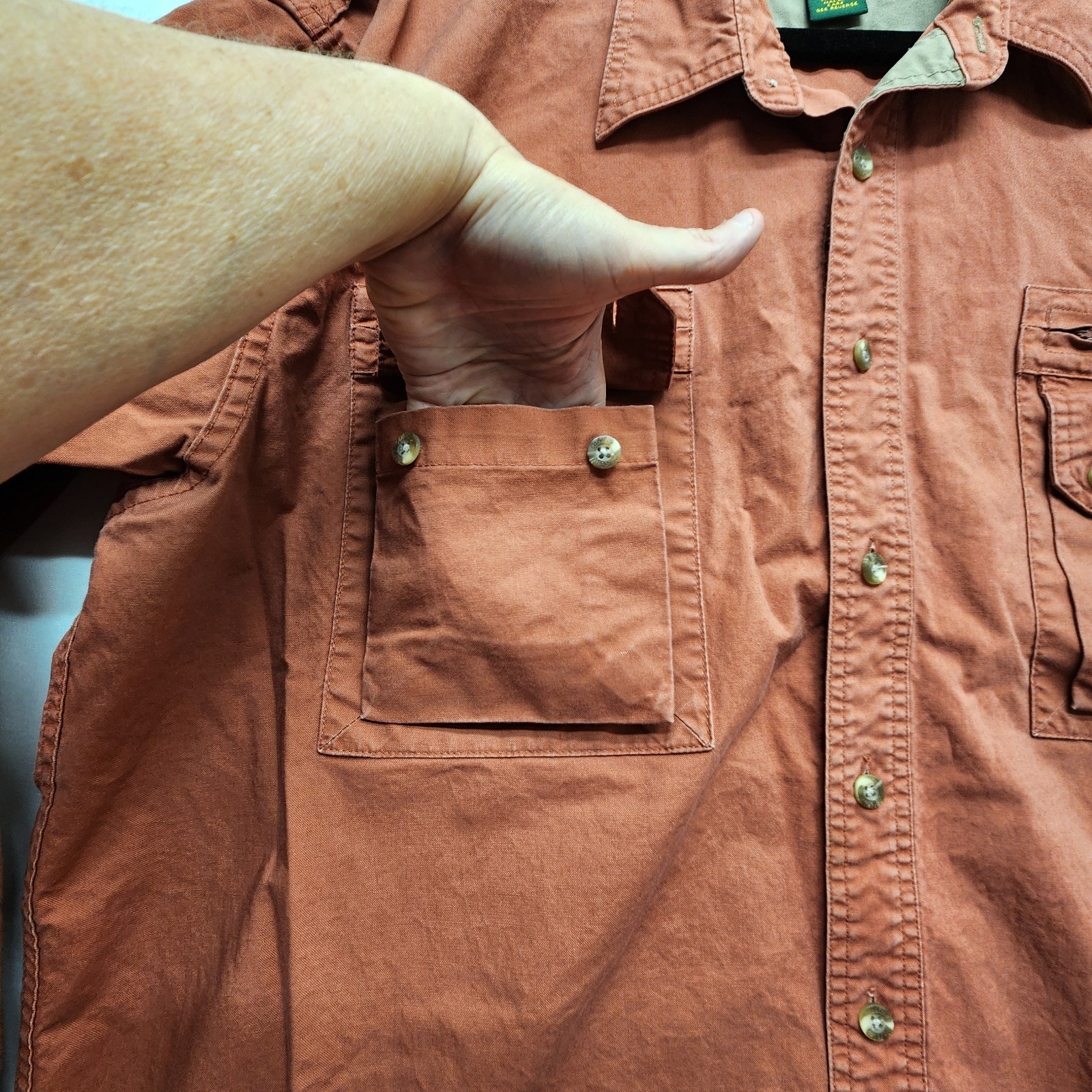 ⭐️Vintage Cabelas Safari Field Shirt XL Tall Rust 100% Cotton Rugged Gorpcore