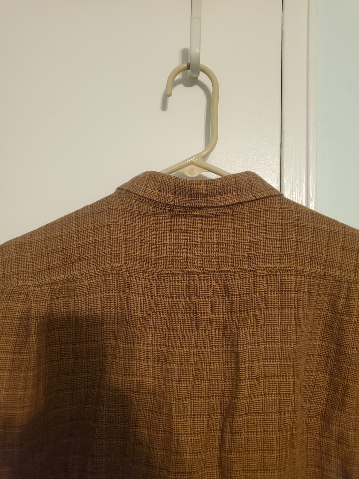 Buck Mason Mens Medium Linen Cotton Blend Short Sleeve Button Up Brown