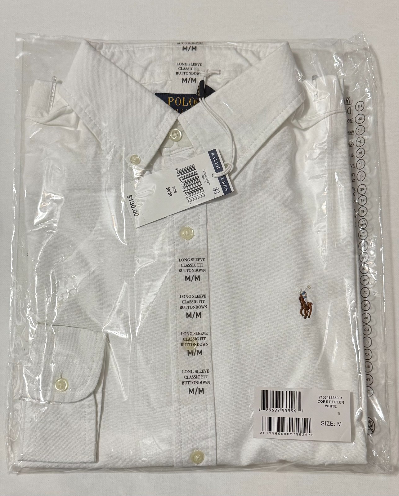 Polo Ralph Lauren The Iconic Oxford Shirt Classic Fit – White – Retail $130