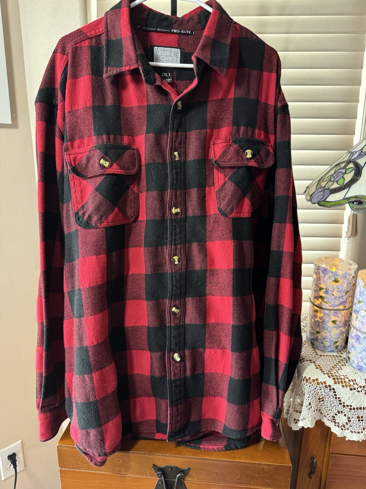 GUIDE’S CHOICE PRO ELITE VTG 2XL TALL, PIT-PIT+28″, BUFFALO PLAID FLANNEL SHIRT