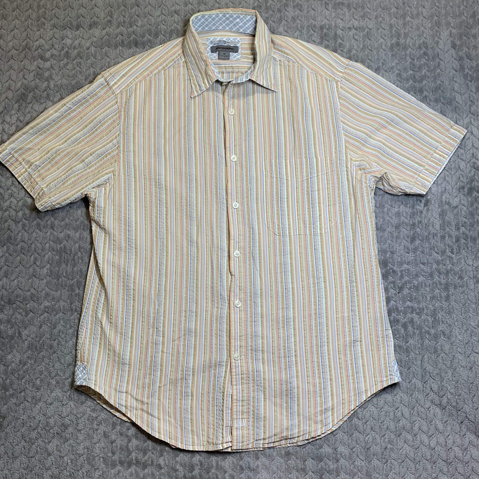 Johnston & Murphy Tailored Fit Shirt Mens Medium Multicolor Stripe