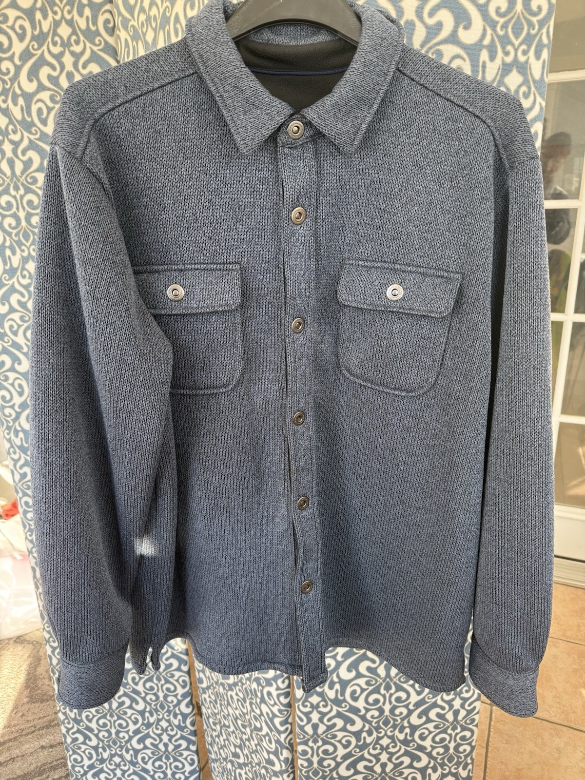 Tommy Bahama Shirt/jacket, XL/TG, Snap Buttons, Blue