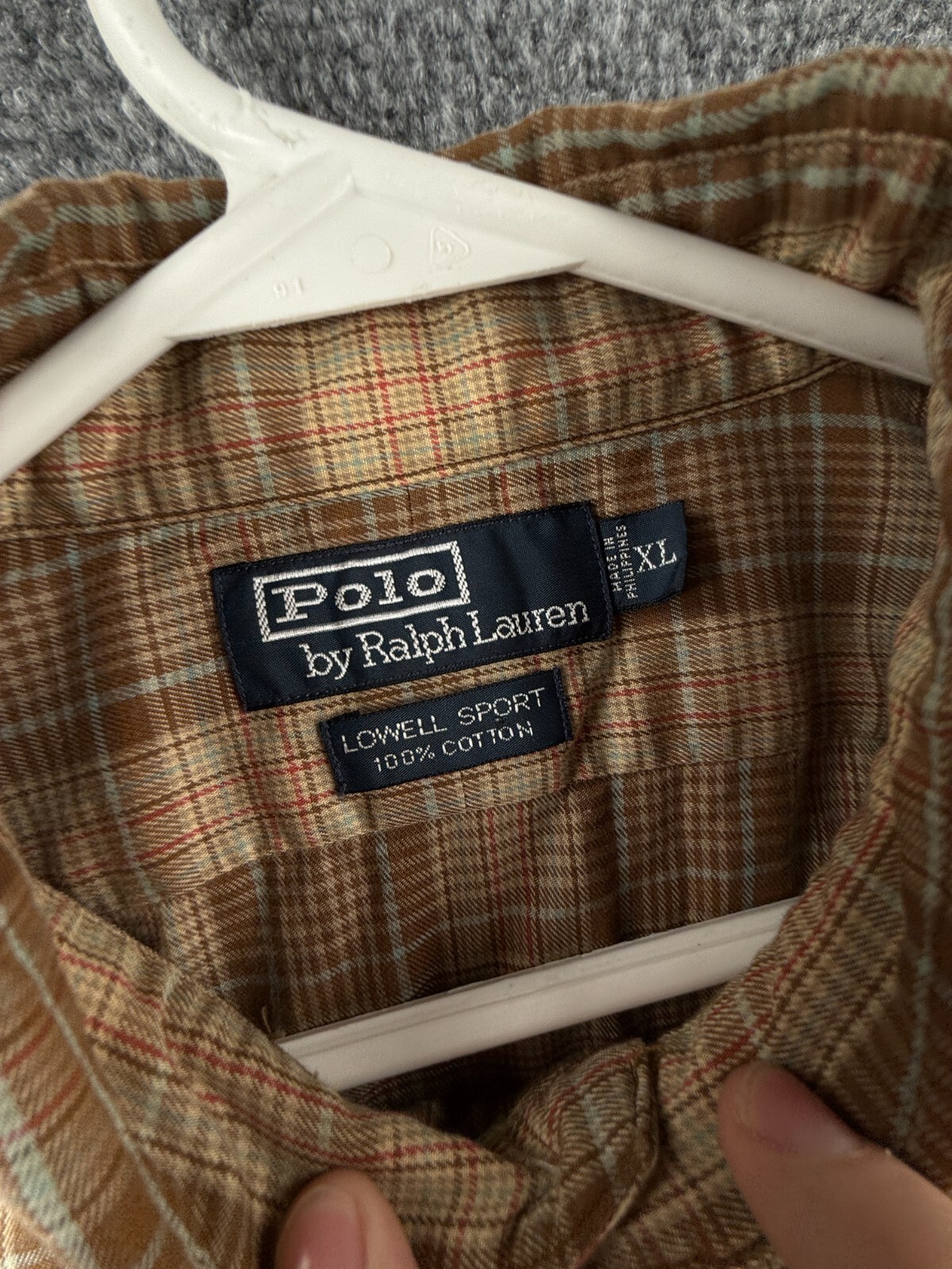 Polo Ralph Lauren Lowell Sport Soft Combed Cotton Button Up Shirt XL Brown