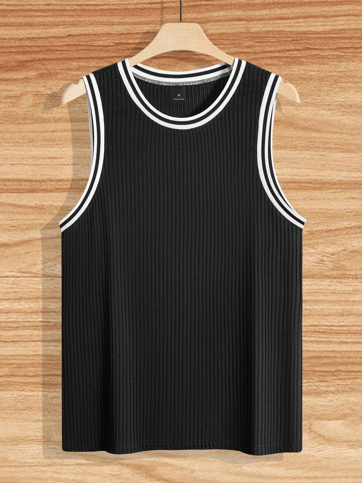 ‌Summer Knit Vertical Stripe Fitted Fitness Tank Top
