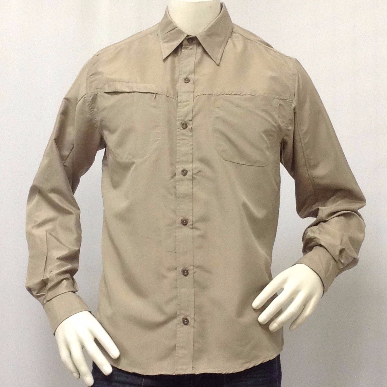 Men’s Button Down Shirt Long Sleeves 100% Polyester Nice Soft Fabric pocket mesh