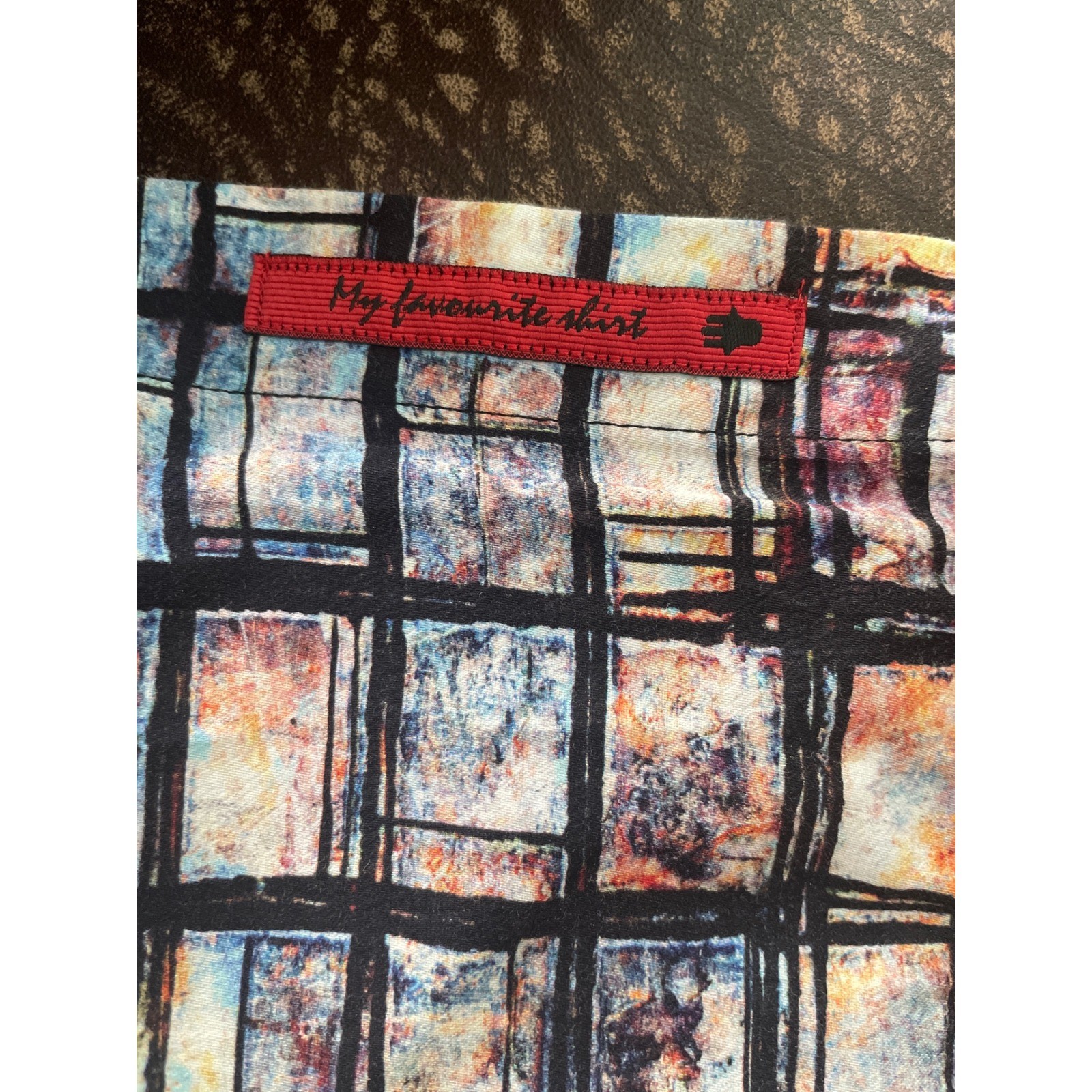 Lansky Bros Memphis Multi Color Abstract Grid Cotton Button Down Shirt Mens XL