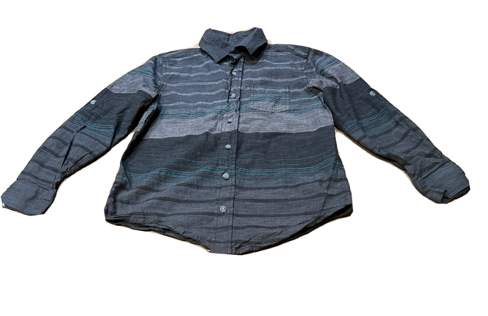 Arizona Jean Co. Size S/8 Boys multicolorButton Down Shirt 97% Cotton 3% Spandex