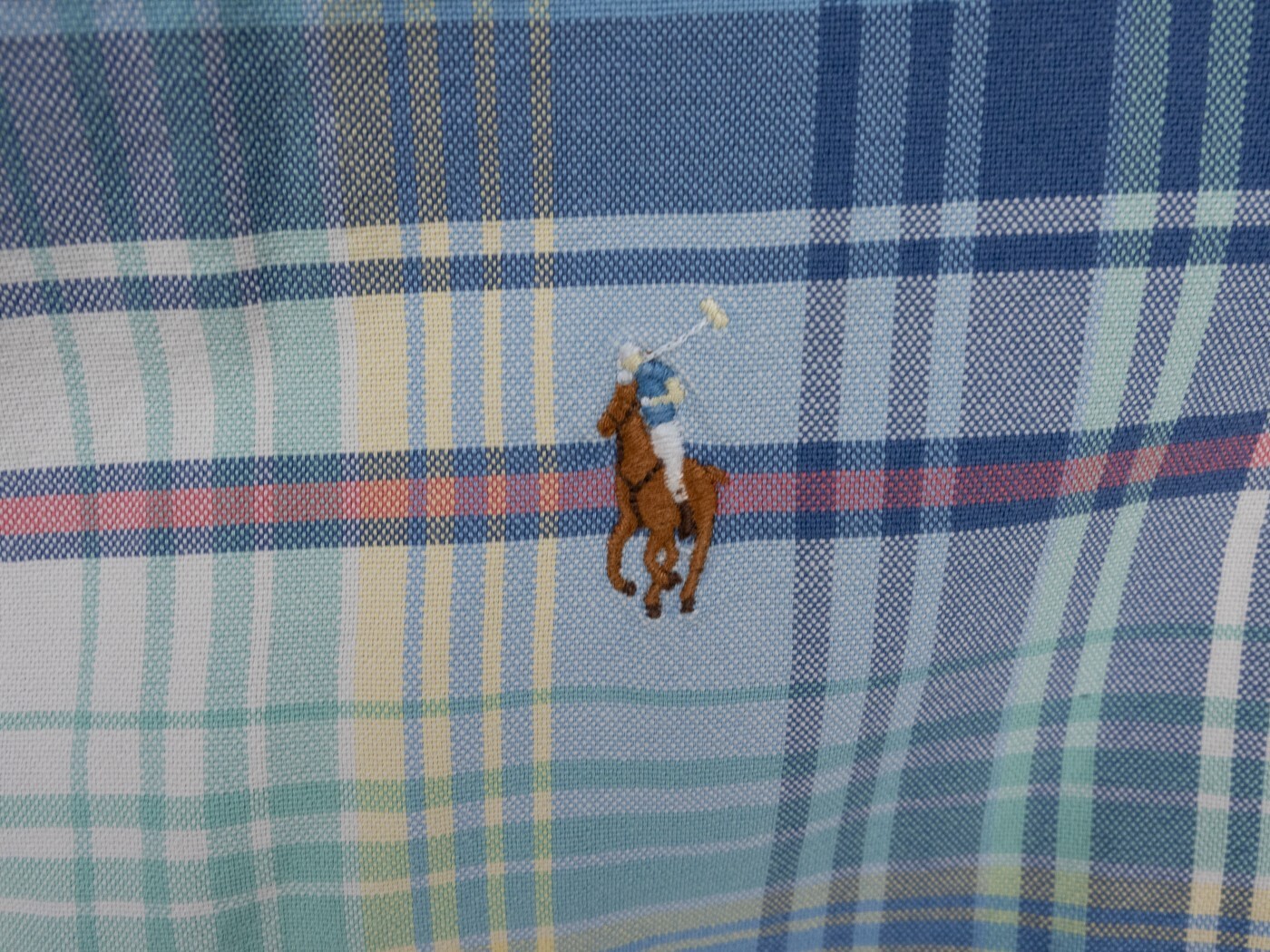 Polo Ralph Lauren Shirt Mens Large Blue Plaid Long Sleeve Cotton Oxford Preppy