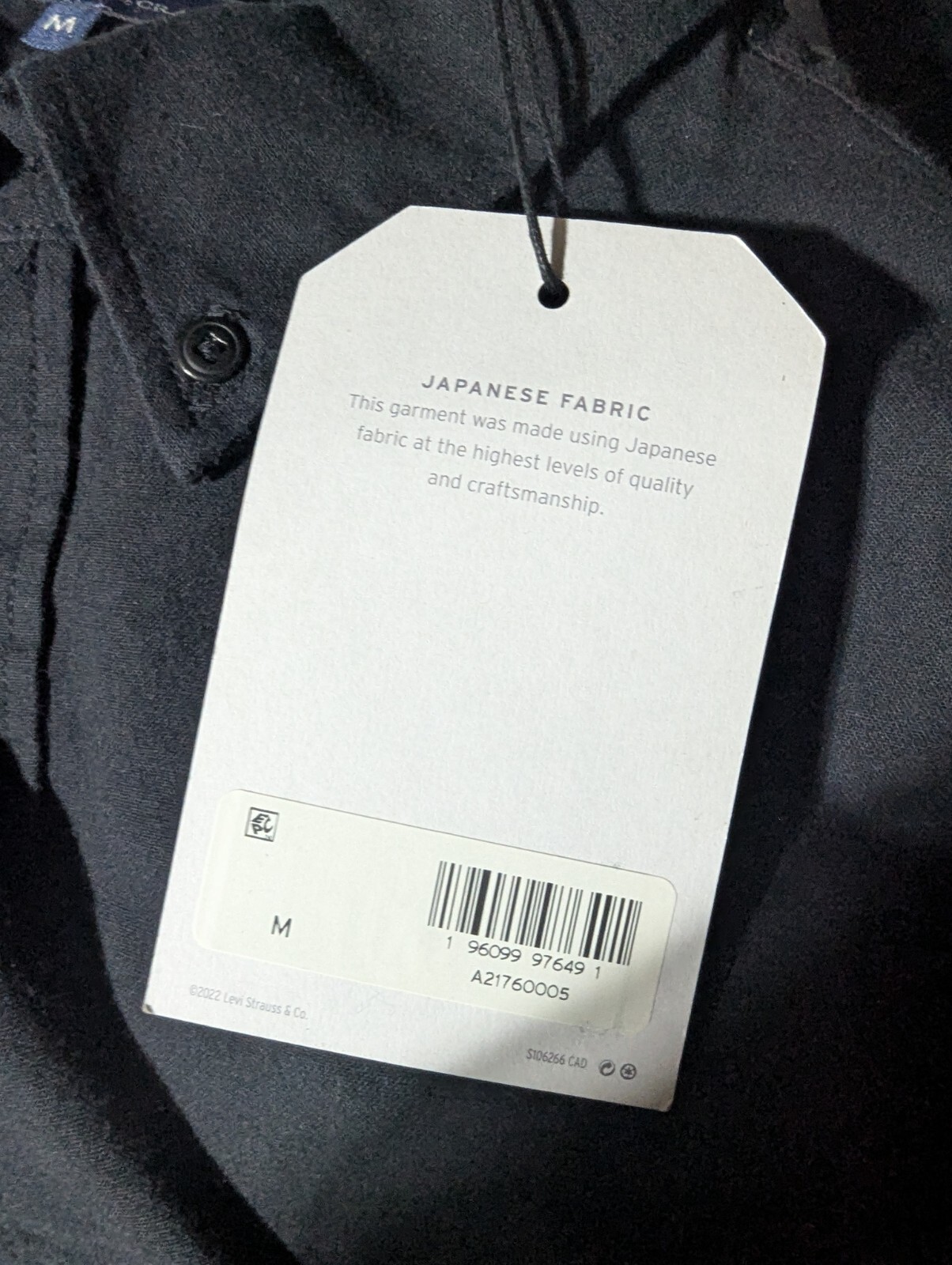 Levi’s Made and Crafted Long Button-up Shirt sz M nwt