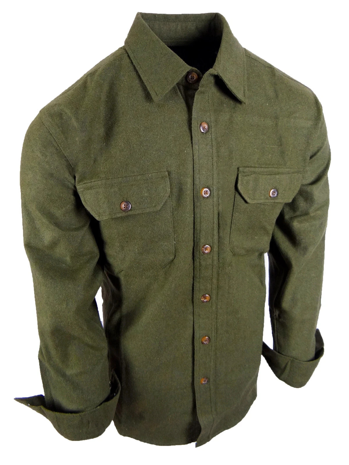 Chamois Shirt Mens Flannel Thick Rugged Work Stretch Button Pocket True Fit