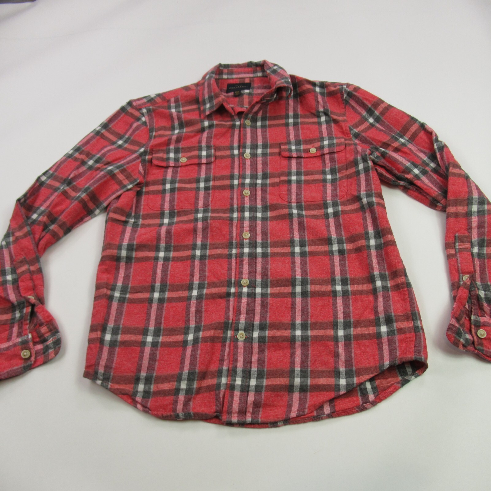 Lucky Brand Mens Shirt Medium Long Sleeve Button Front Pockets Plaid Regular
