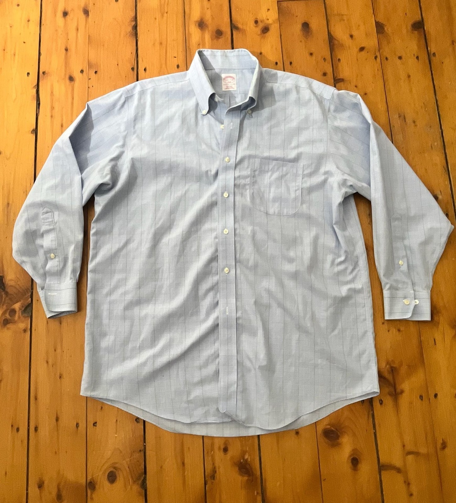 Brooks Brothers Original polo Shirt Button Down Blue Size 16.5-2/3