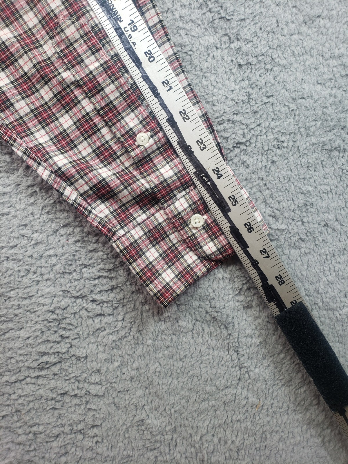 Ralph Lauren Shirt 16.5 Red Green Plaid Button Down None Iron 36/37