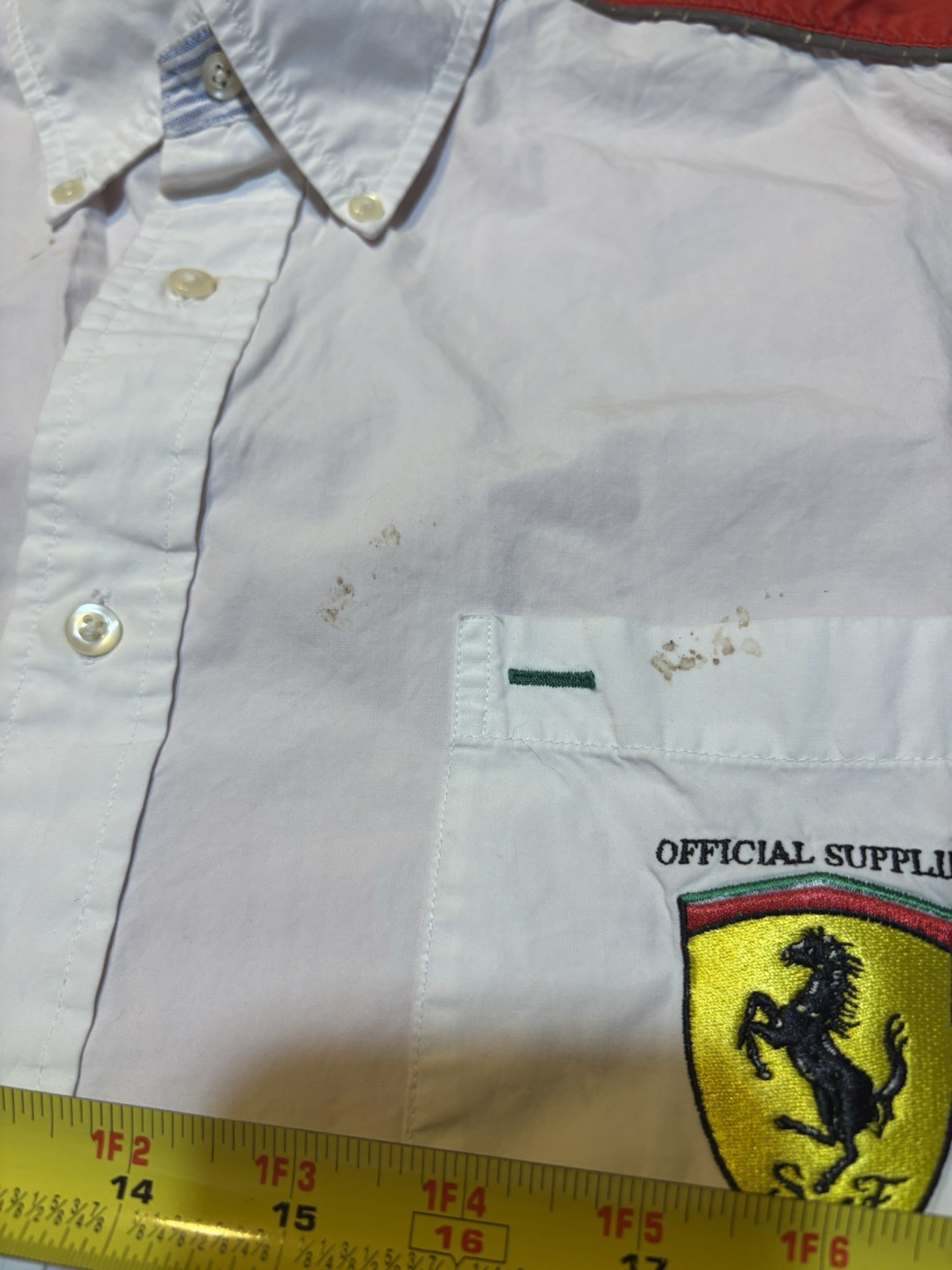 Vintage 2001 Tommy Hilfiger Ferrari Team Racing Put Crew Button Down Shirt