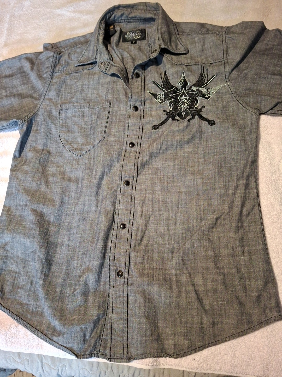 Brad Butler Charcoal With Black Stitching And Black Pearl Snaps Long Sleeve …