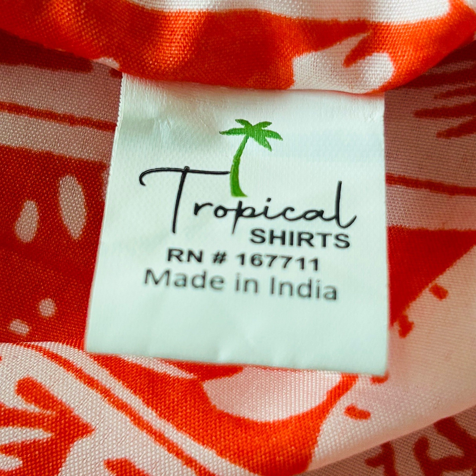 NWT Tropical Hawaiian Shirt 100% POLYESTER MEN’S 3XL ORANGE With Palm Tree’s