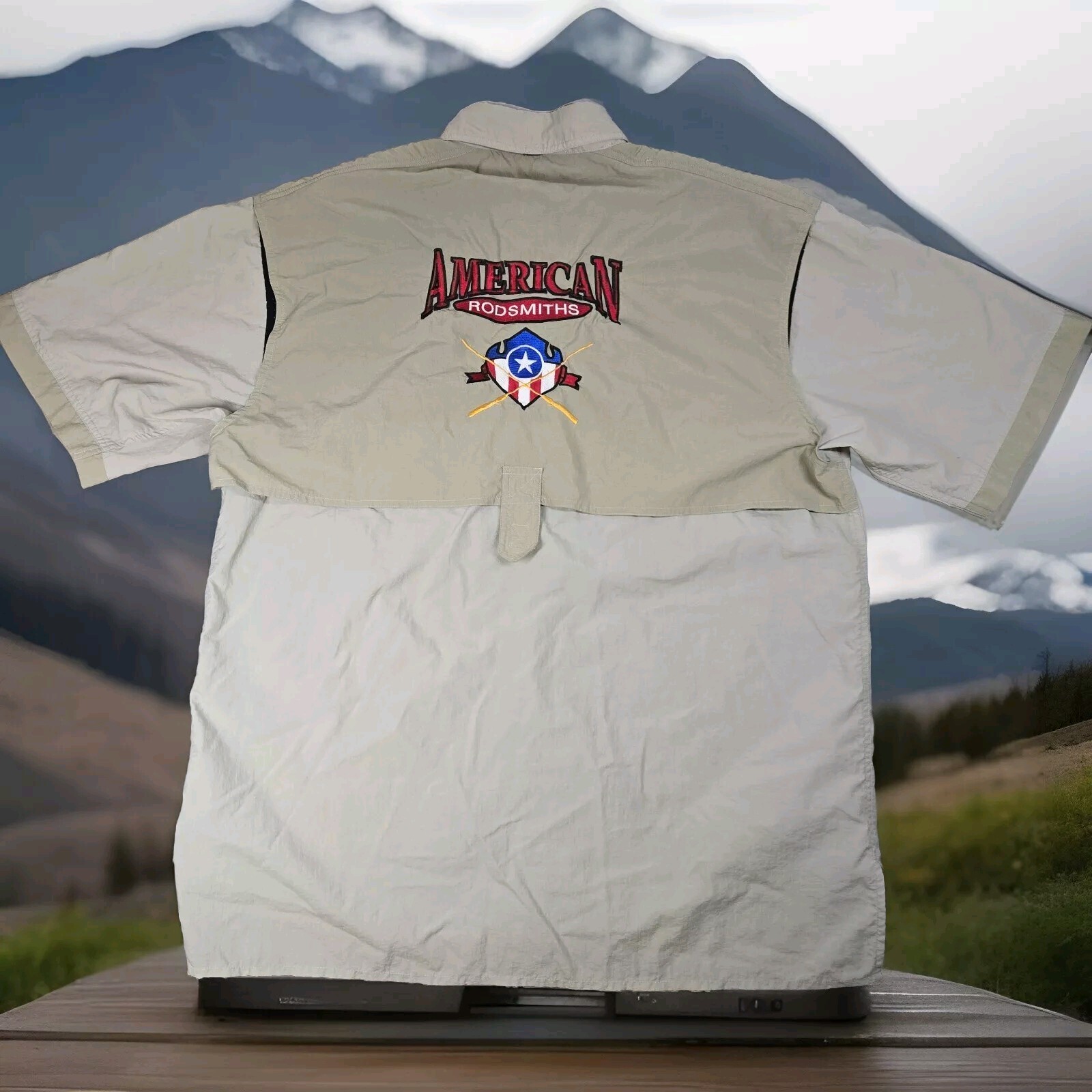 Top Choice Fishing Shirt Mens XL Tan American Rodsmiths Vented Outdoors
