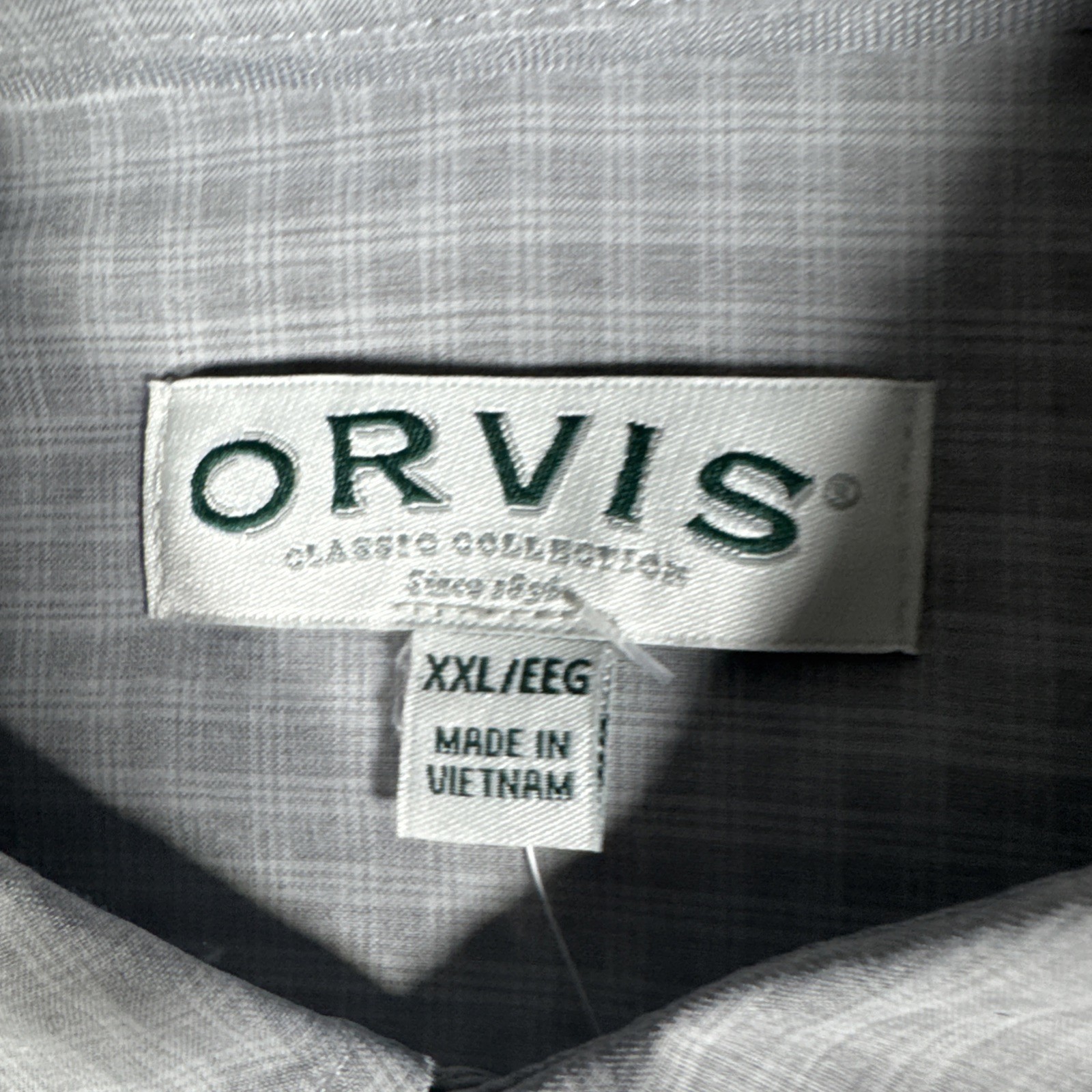Orvis Men’s Grey Size XXL Short Sleeve Woven Tech Shirt