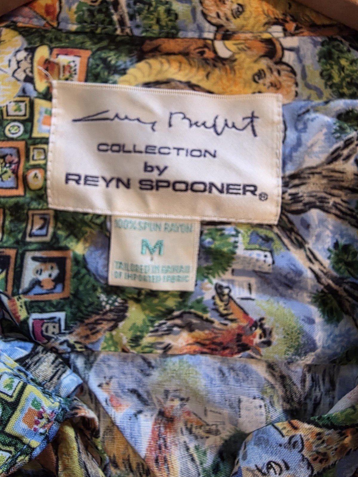Reyn Spooner Guy Buffett Vintage Hawaiian Shirt Zoo Animals Mens Medium NWT