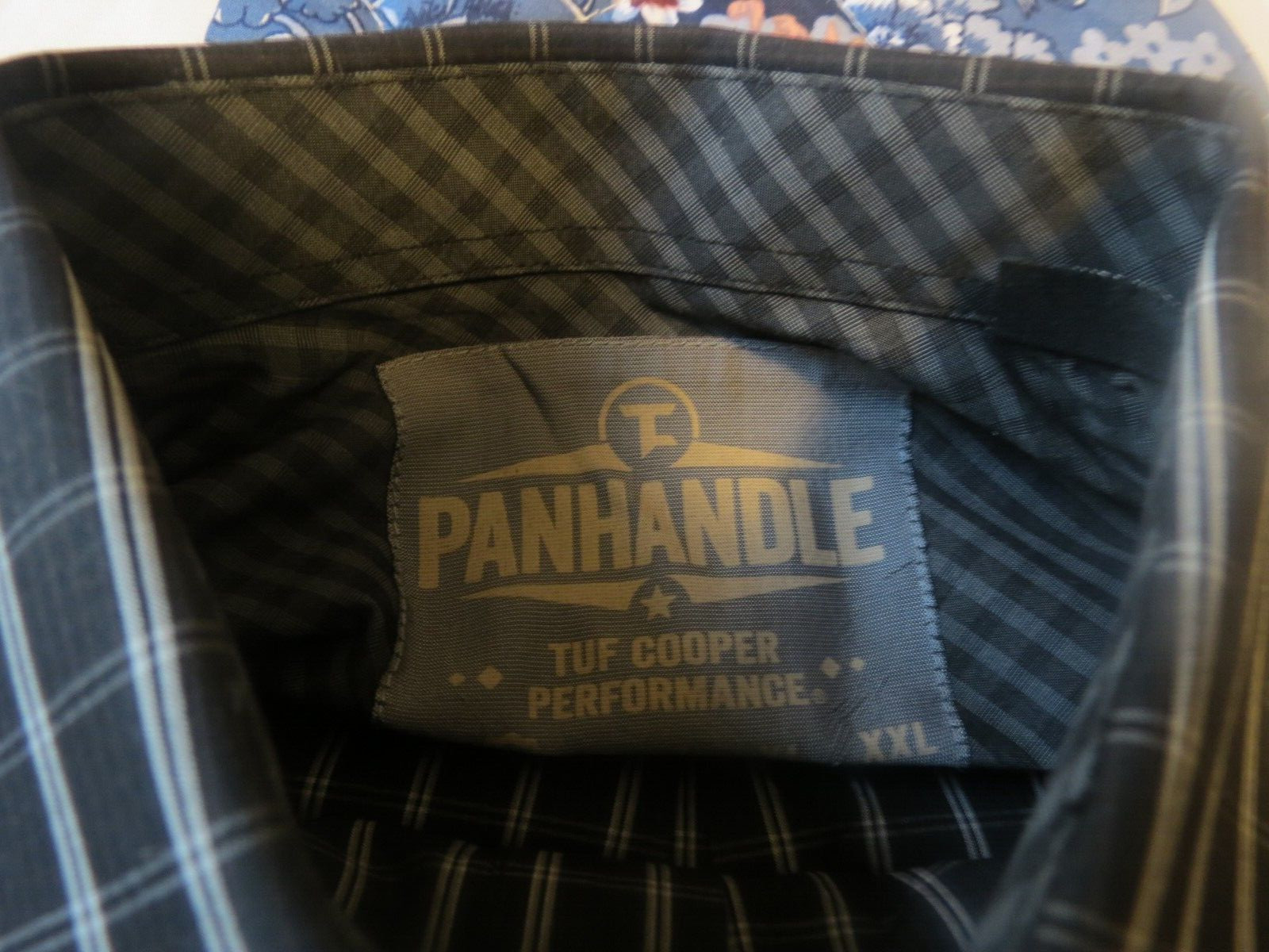 Panhandle Slim Tuf Cooper Western Button Down Flip Cuff Black Check Shirt S