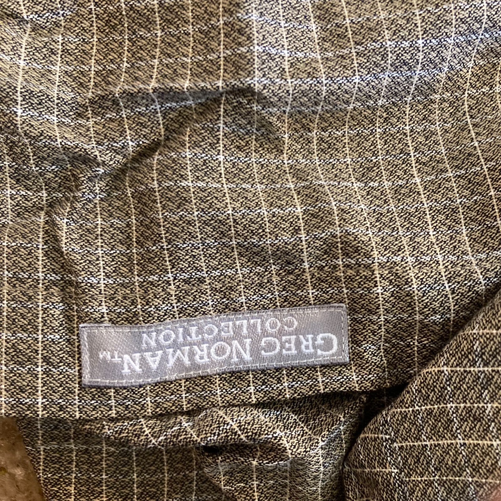 NEW Greg Norman Mens Button Up Shirt Long Sleeve Brown Green Tan Size L – NWT