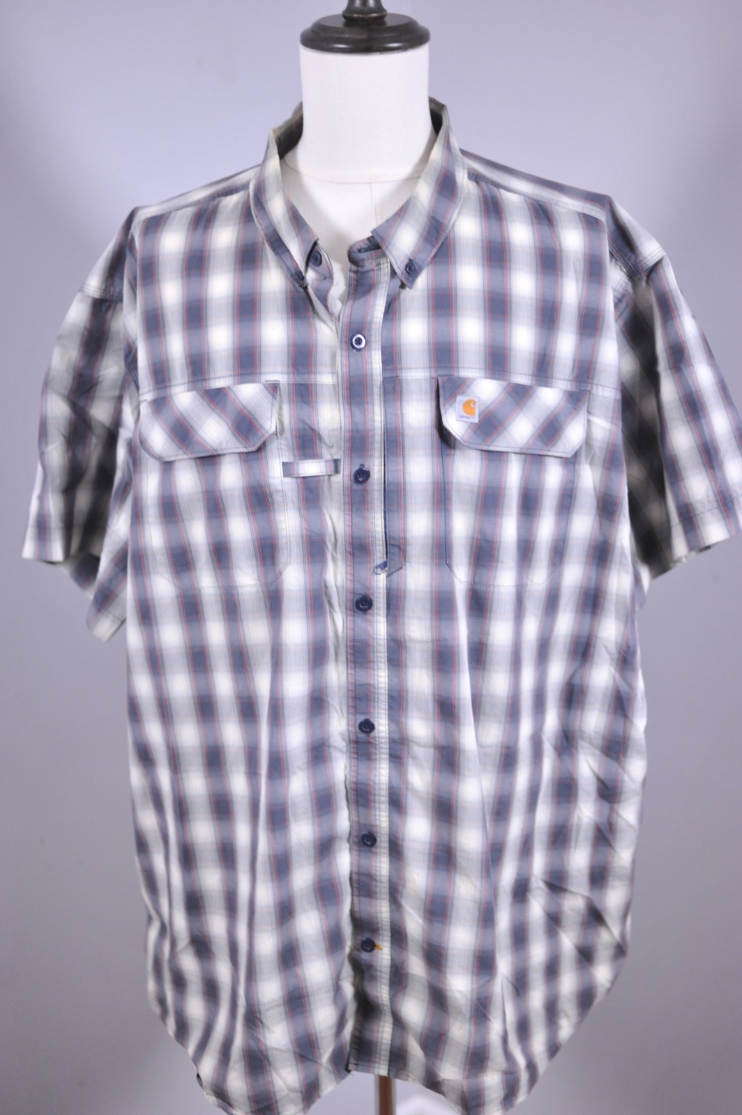 Carhartt Force Relaxed fit Lightweight Short Sleeve Plaid Shirt Men’s 4XL