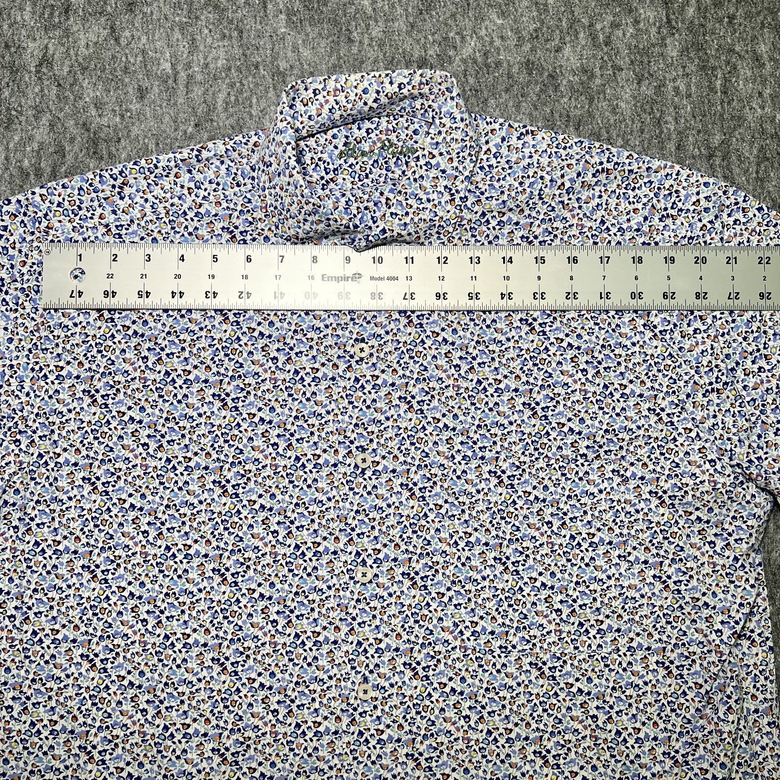 Alan Flusser Multicolor Floral Button Up Shirt Men XL Vibrant Colorful Flowers
