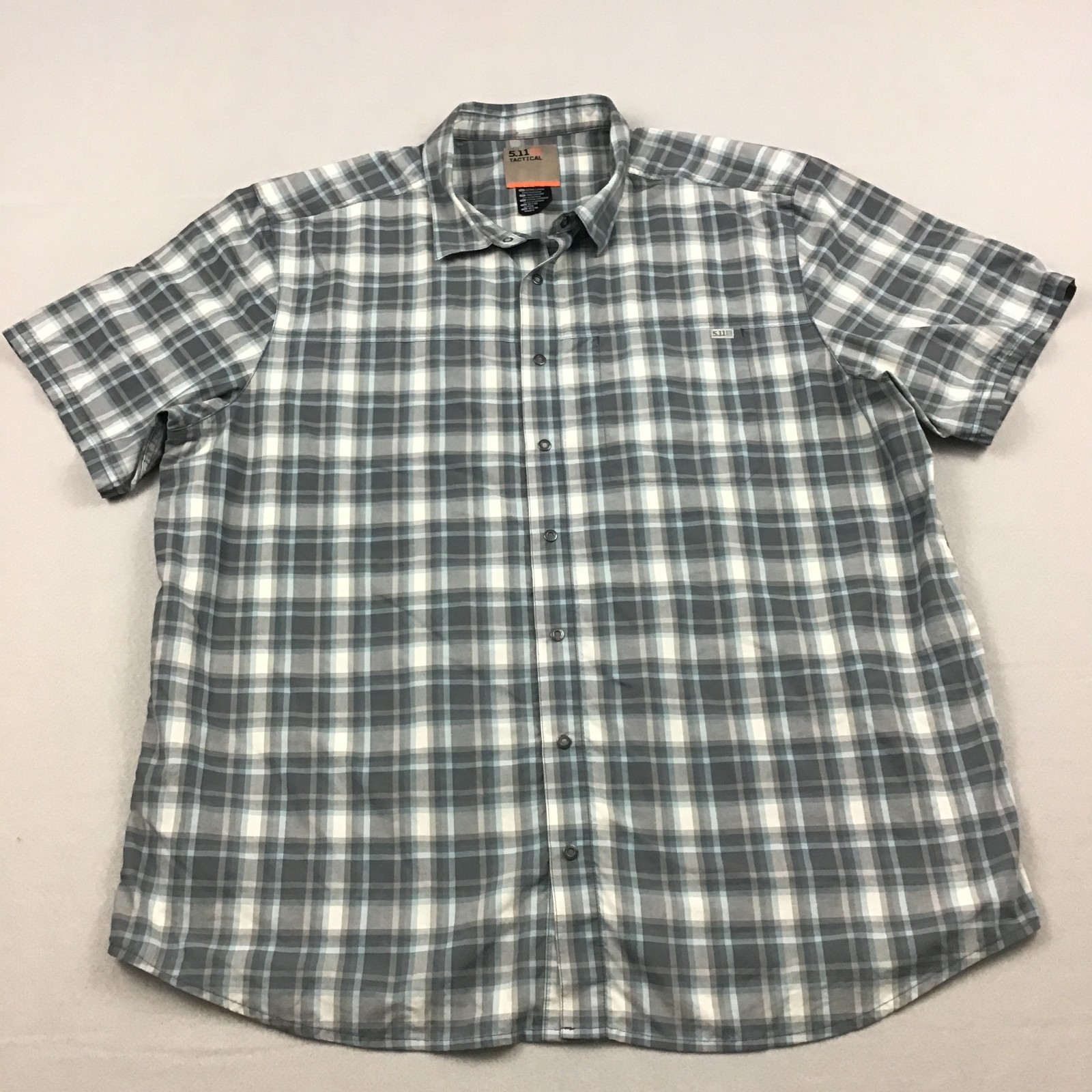 5.11 Tactical Shirt Men Extra Large Gray Wyatt Snap Button Conceal Security XL