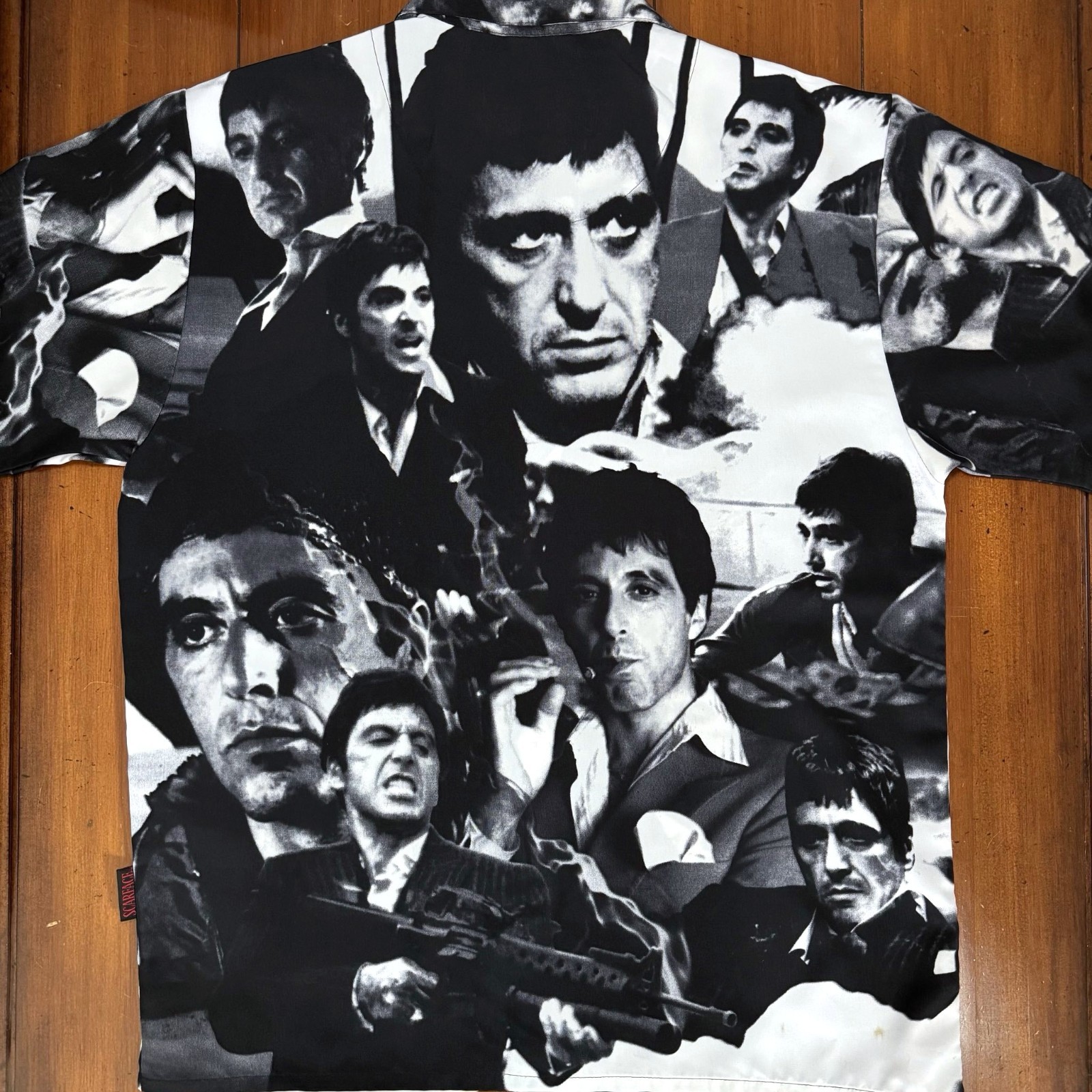Vintage Scarface Tony Montana All Over Print Shirt L Dragonfly Movie Al Pacino