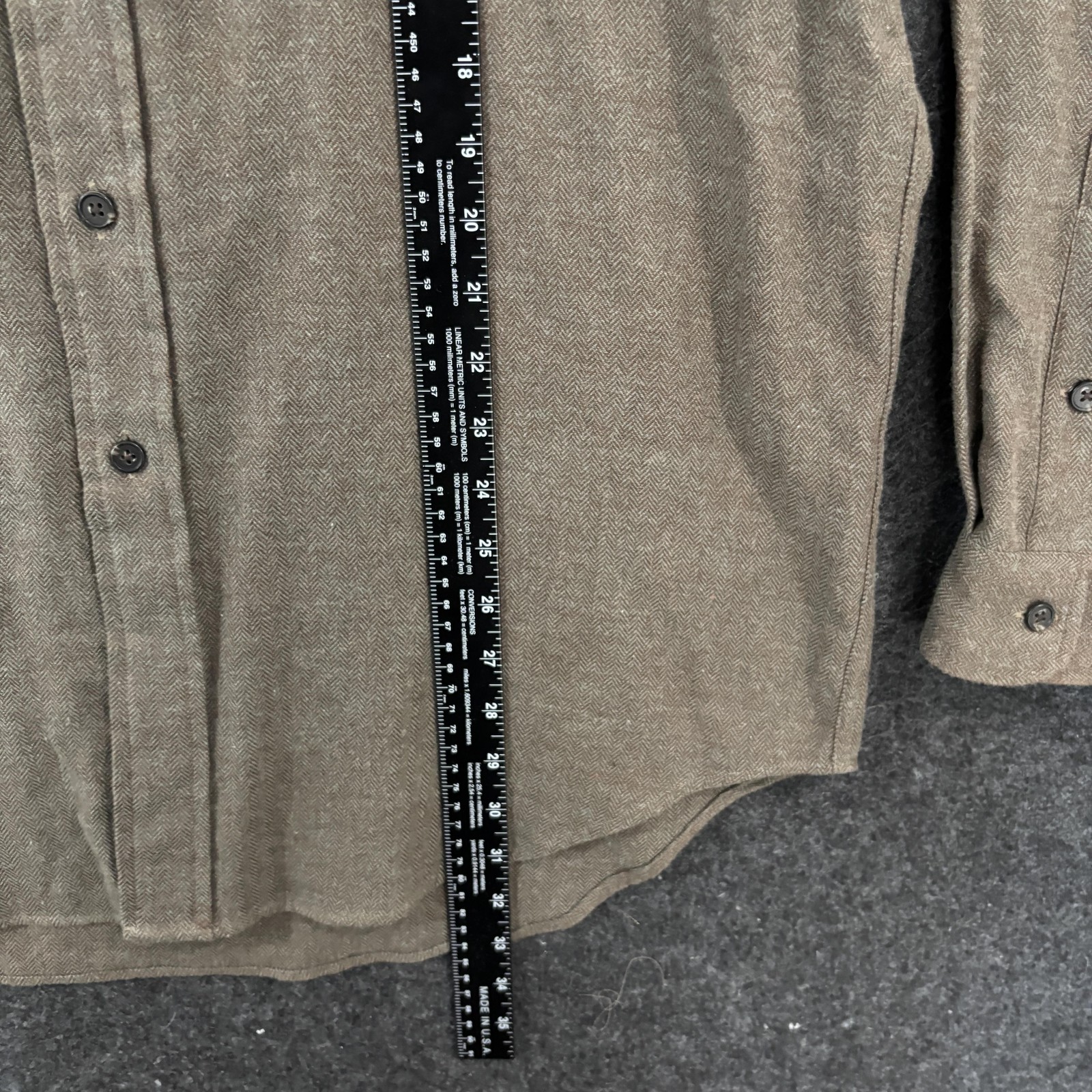Polo Ralph Lauren Whitfield Shirt Men’s Medium Brown Herringbone Cotton Twill