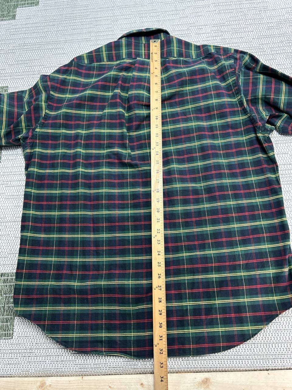 Vintage Ralph Lauren The Big Shirt Men Large Multicolor Plaid Cotton Button Down