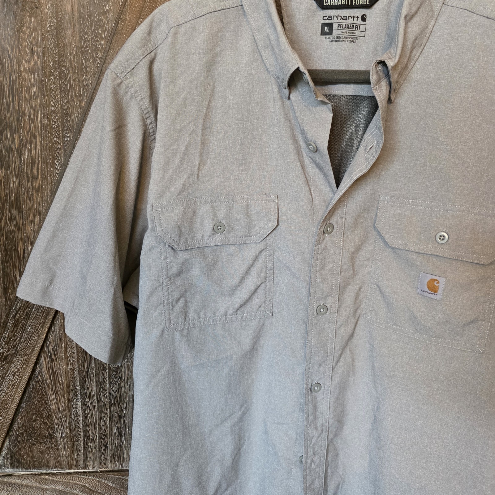 Carhartt Shirt Men’s Size XL Light Gray Force Relaxed Fit Performance Vented
