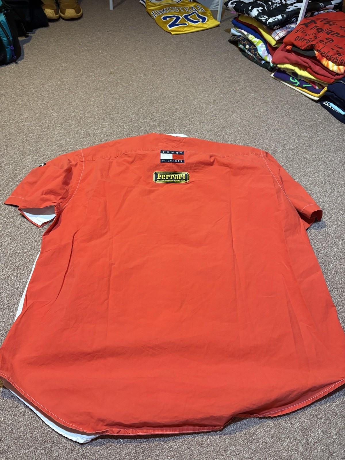 Vintage 2001 Tommy Hilfiger Ferrari Team Racing Put Crew Button Down Shirt