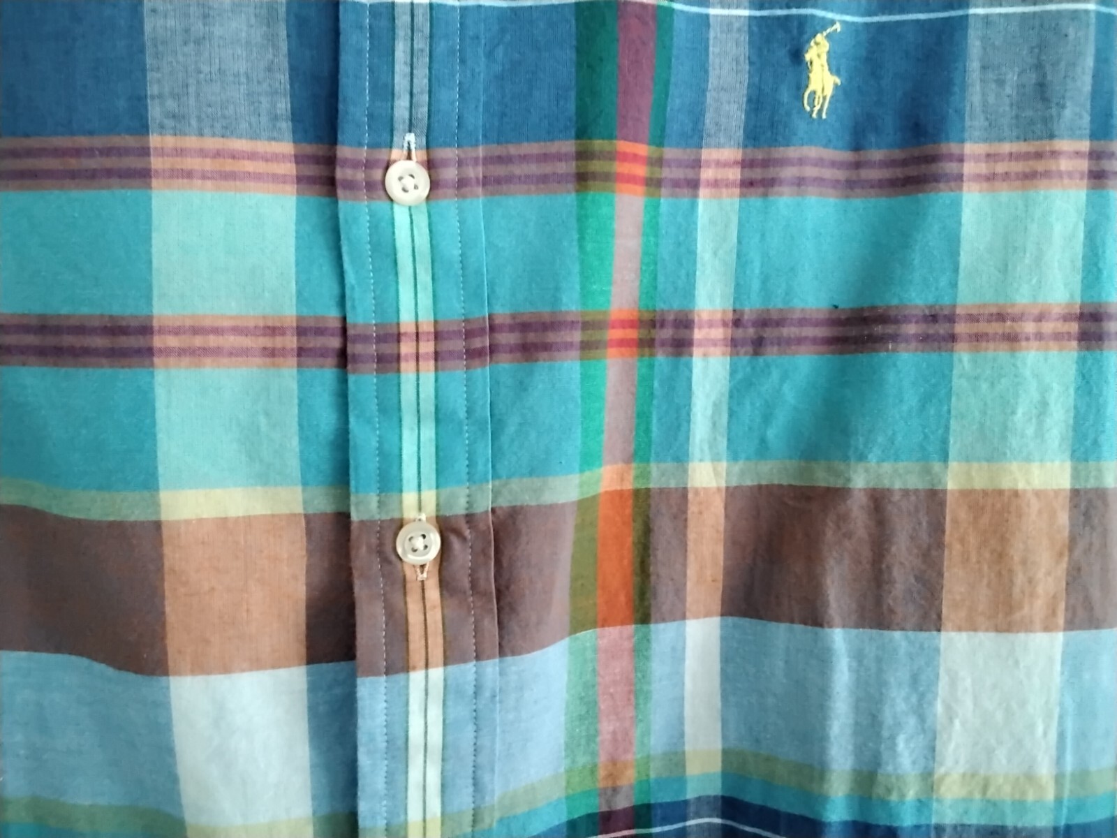 Polo Ralph Lauren Indian Madras LS Plaid Shirt Mens Medium NWT RARE COLOR