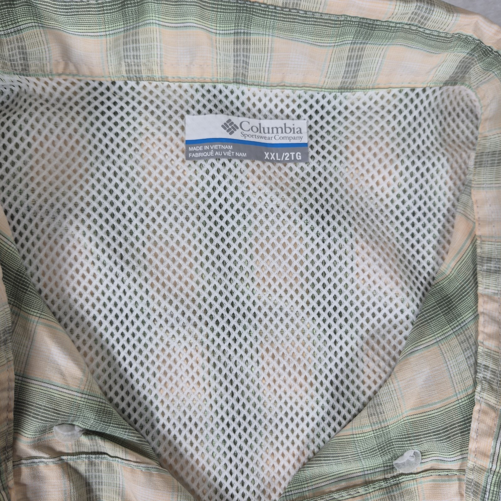 Columbia PFG Fishing Shirt Men’s 2XL Short Sleeve Button Down Plaid Omni-Shade