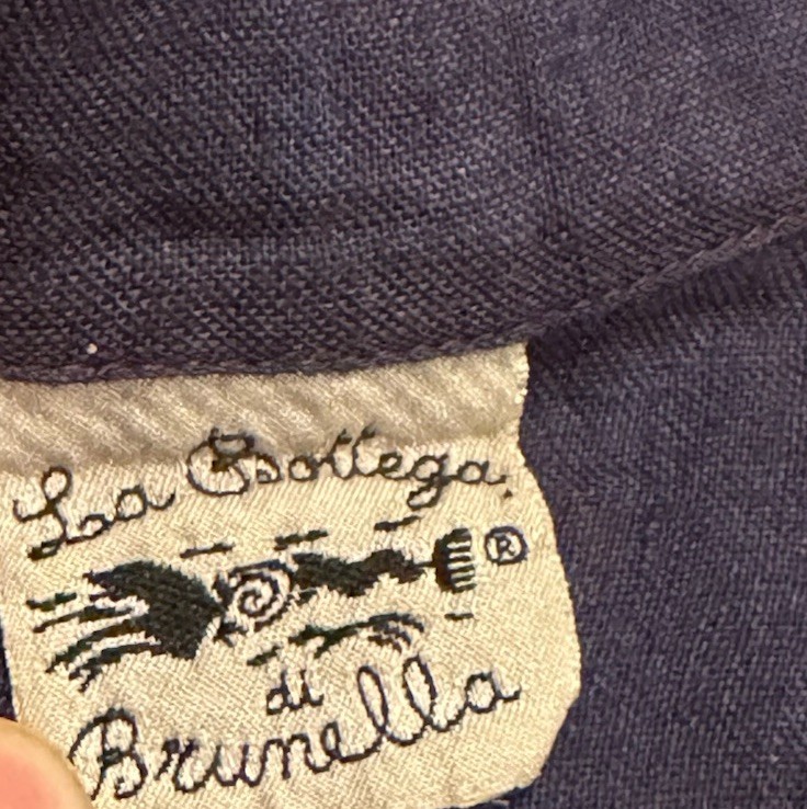 La Bottega di Brunella Shirt Mens S Linen Button Up Oversized Italy Navy Blue