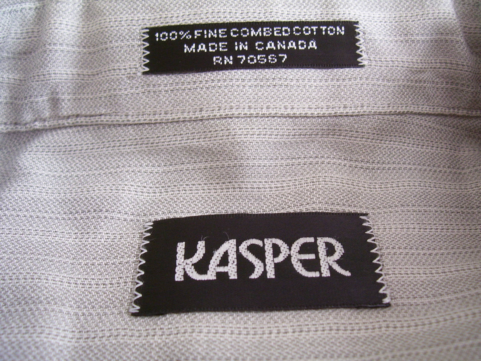 Kasper Mens Fine Combed Cotton Shirt Button Up sz 16.5 32/33 Beige