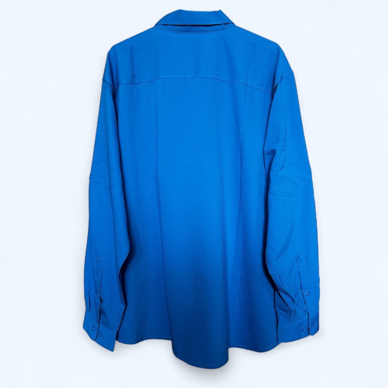 Columbia Omni Shade Men’s Long Sleeve Shirt Bright Indigo 40 UPF Size XL