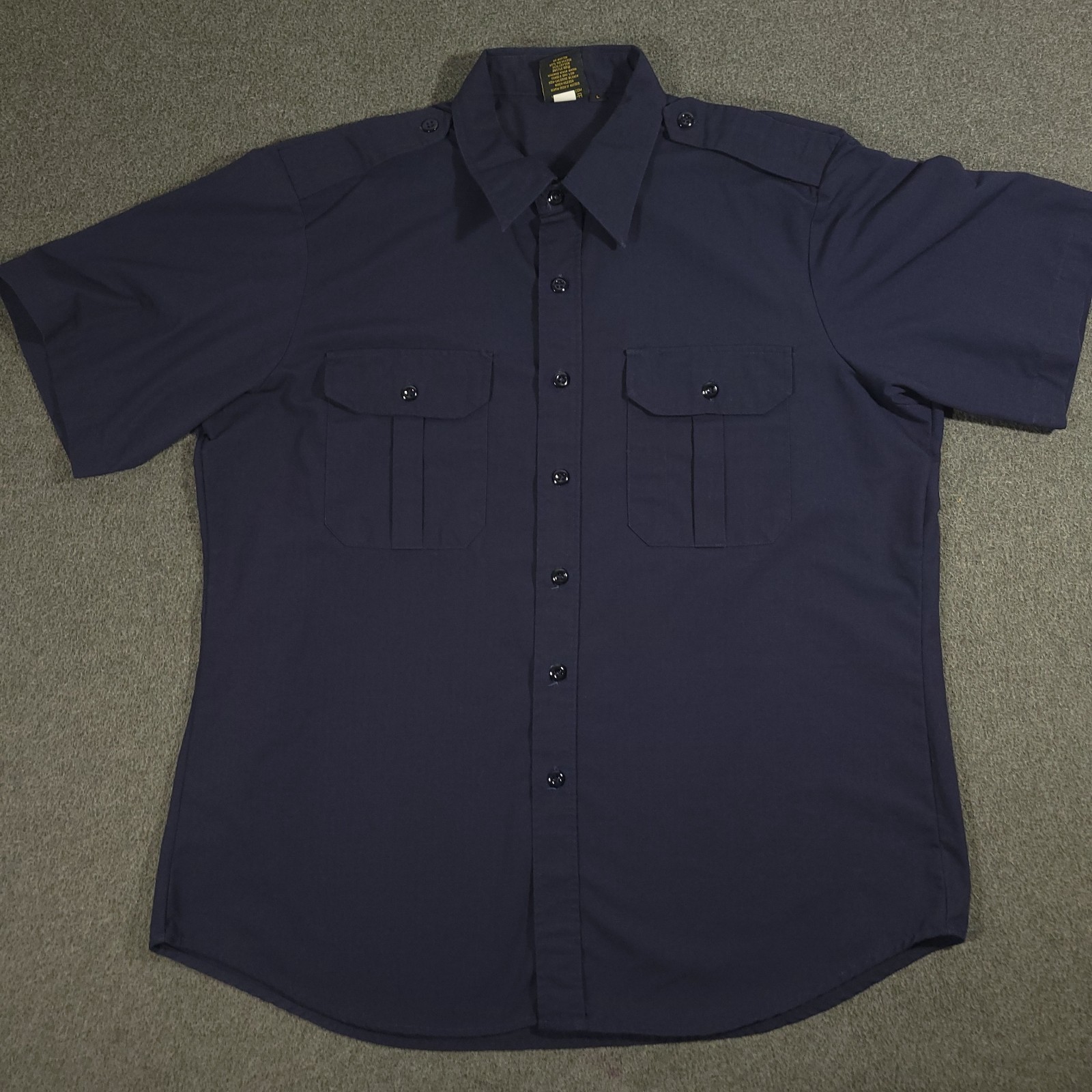 Propper Shirt Mens Size Large Navy Blue Short Sleeve Button Up utility Ripstop