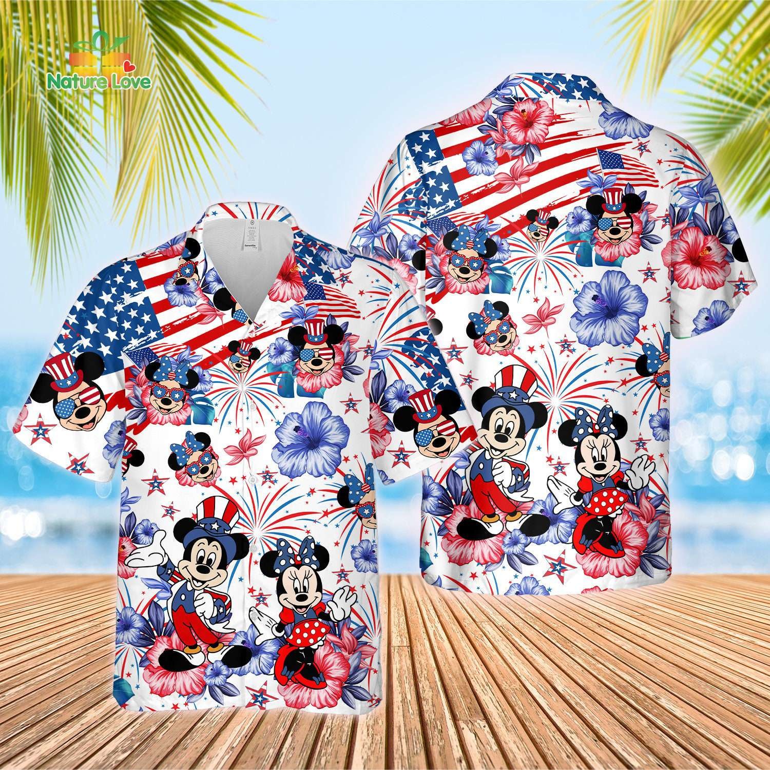 Disney world America 250th Fourth of July anniversary button down shirt, family
