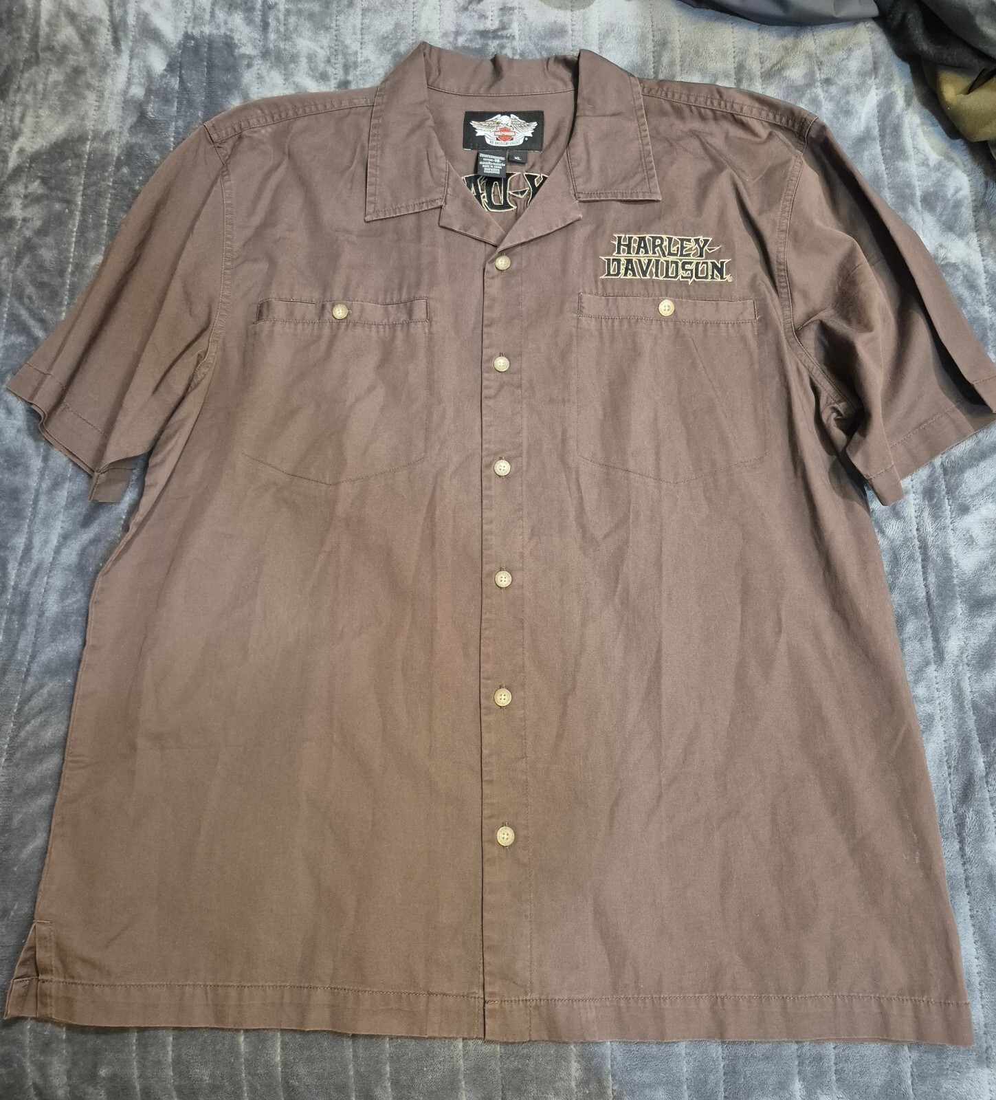 Harley Davidson Mechanic Embroidered Live Free Back Graphic